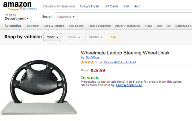 Wheelmate Laptop Steering Wheel Desk   Amazon.com   Automotive